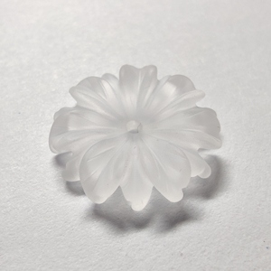 Pierre précieuse en quartz naturel blanc givré, taille multiple 16 mm, motif floral, pour cadeau promotionnel - Product Image 2