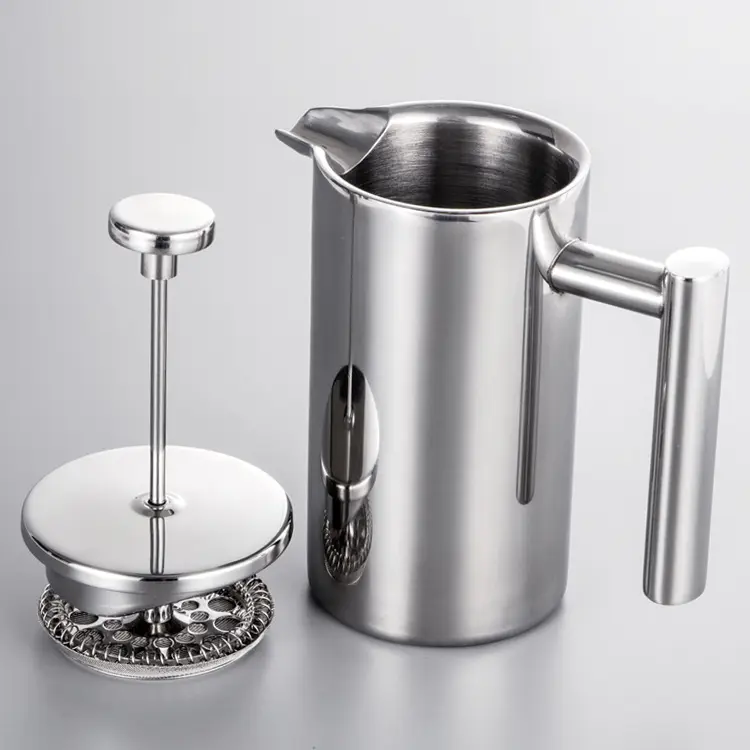 High end 350ml 800ml 1000ml French Press Coffee Maker Thick and Durable 304 Food Grade Stainless Steel Coffee Press maker pot