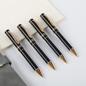 TTX עטים יצרן פסנתר שחור ברק אלגנטי זהב דפוס kalem מותאם אישית לוגו מעודן עסקים כדורי מתכת עט