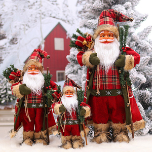 Décorations de Noël 18 pouces 12 pouces 24 pouces Figurine de Père Noël avec sac cadeaux et corne de Noël pour les fêtes de fin d'année, boutique, décoration de la maison - Product Image 2