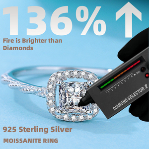 Anillo de Compromiso Romántico para Mujer de Alta Calidad con Moissanita D VVS Talla Brillante en Plata de Ley 925, Joyería al por Mayor para Bodas - Product Image 2