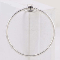 Bracelet pour femme en argent sterling 925 avec pendentif breloque et fermoir en argent, style perles tendance, DIY, motif os de serpent classique