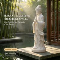Statue en marbre blanc de la Dame Flûteuse Chinoise Ancienne, sculptée à la main et polie, un chef-d'œuvre pour l'aménagement paysager intérieur de villas