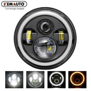 60 Wát 7-inch Led Đèn Pha trong 6500K màu trắng hổ phách góc mắt DRL bật đèn tín hiệu cho Jeep Wrangler Điều kiện Mới <span class=keywords><strong>12V</strong></span> - Product Image 2