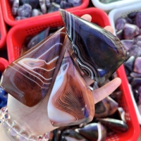 Offre Spéciale – Ornements en Agate Sardonyx Polie Naturelle pour la Guérison par le Reiki, en forme de Cœur et Goutte d'Eau, et Pierre de Palmier en Amazonite pour la Décoration Intérieure