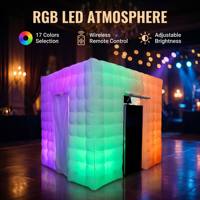 Ticari Sınıf RGB LED'li Şişme Fotoğraf Kabini, Dahili Fanlı, Su Geçirmez, Dayanıklı, Taşınabilir Parti Çadırı, Etkinlikler İçin Kiralık Zıplama Çadırı