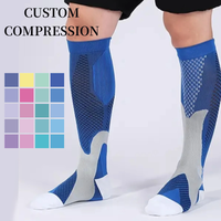 Chaussettes de sport pour hommes personnalisées, chaussettes de sport longues de qualité supérieure, chaussettes de sport de marque, emballage personnalisé, chaussettes de compression