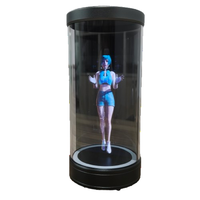 Nuevo Lanzamiento Proyector de Holograma 3D con Pantalla en L Transparente de Sobremesa para Publicidad en Interiores con Control Remoto
