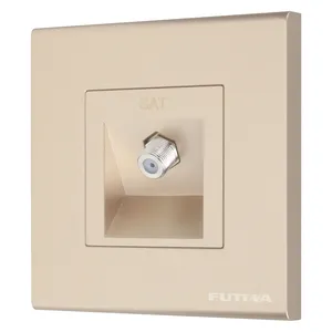 Uk Standard Wall Satellite Socket 86mm*86mm Sliver New Style Stainless Panel Satellite Low Current Outlet Satv Plugs