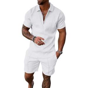 Conjunto de pantalones cortos de verano para hombre, 2 piezas, de algodón tejido, transpirable, para golf y ropa informal. - Product Image 4