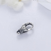 Fermoir de homard à motifs en argent sterling oxydé plaqué couleur noire, serrure de collier décorative, fermoir personnalisé pour bracelet