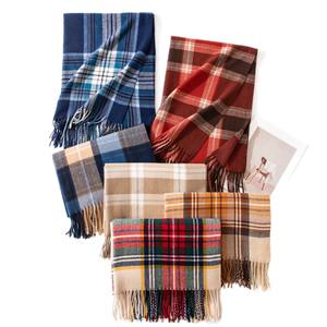 Bufandas Tejidas de Estilo Británico a Cuadros, Imitación Cachemira, para Mujer, Cálidas, Ideales para Viajar, Protectores de Cuello, Chales Resistentes al Frío - Product Image 4