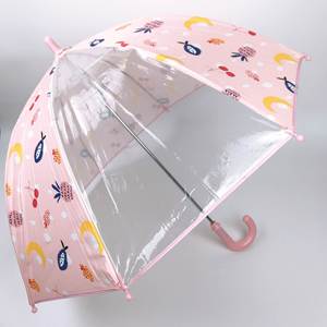 Wholesale <b>Cheap</b> Pongee Straight Kids Umbrella J Handle Transparent Sunshade Rain Manual Folding Cartoon Children's - Product Image 6