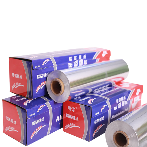 Retail 30 cm Double-Sided High Temperature Resistant Chicken Aluminum Foil Rolls Food Grade for Home Barbecue Baking Coated