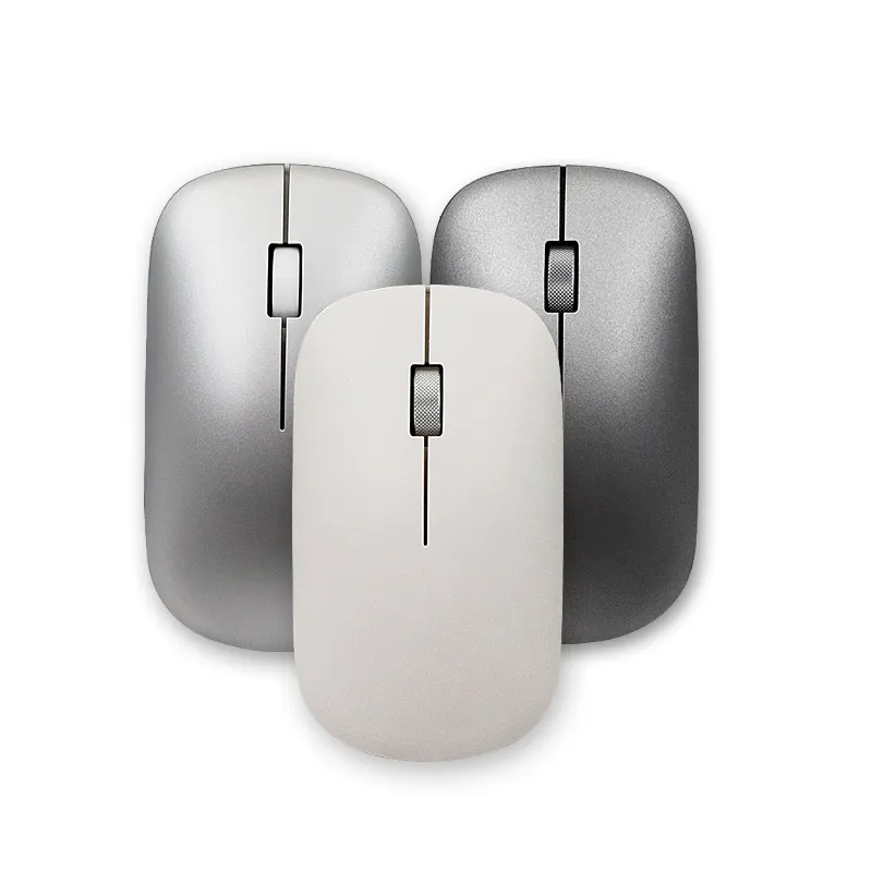 New OEM Mouse Mini Kawaii Flat Both Hands Portable Slim Office Silent Laptop Ergonomic White Gray Silver 2.4G Wireless Mouse