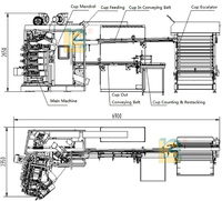 Machine d'impression de gobelets en papier 4 couleurs de haute qualité, offset sec automatique pour gobelets en papier de qualité alimentaire
