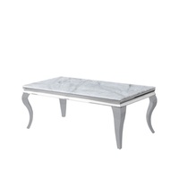 Ensemble de 3 tables basses de luxe modernes 2026, design marbre en verre trempé avec pieds en acier inoxydable – Nouveauté très demandée