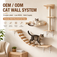 Étagères murales pour chats en gros, robustes, modulaires, durables, en bois massif, arbre à chat mural pour l'intérieur