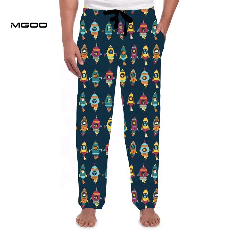 MGOO Custom Print Herren Lounge Pants Leichte weiche Pyjama hose Kordel zug Lässige Nacht hose Herren Schlaf hose