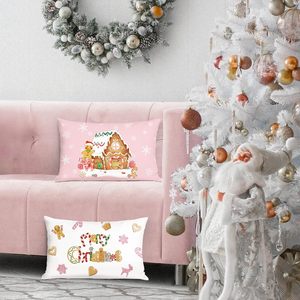 Fodere per cuscini natalizi lombari, 2 pezzi, design con fiocchi di neve e pan di zenzero, in morbido velluto, per la casa - Product Image 3