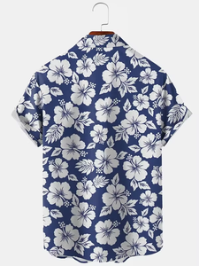 中国工場の印刷旅行シャツ、コットンストレッチルーズ、速乾ハワイアンシャツのカスタマイズデザイン - Product Image 2