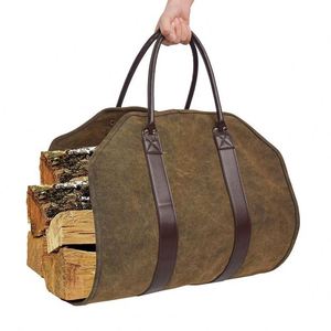 Sac de rangement BSCI pour accessoires de poêle à bois, grand, robuste, en toile, pour transporter des bûches - Product Image 1