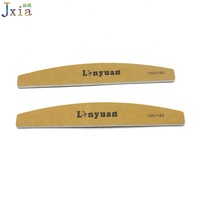 Vente chaude manucure pédicure ponçage Limas outil couleur marron corée qualité demi-lune lime à ongles pour ongles pointe