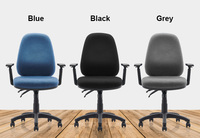 Silla de Escritorio Giratoria de Tela con Mecanismo de Altura Ajustable, Sillas Ergonómicas de Oficina con Reposabrazos Acolchados de PU