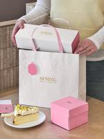 Boîte en papier gaufré de qualité alimentaire jetable avec pelliculage mat pour emballages de pâtisserie, boîte à gâteaux personnalisée, sac en papier personnalisé, gobelet
