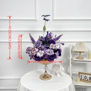 Decoración DE MESA DE BODA hecha a mano, centros de mesa de flores moradas, Bola de flores rosas <span class=keywords><strong>Lila</strong></span> para Ceremonia de Festival - Product Image 2