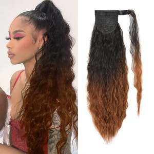Extensiones de Cabello Ondulado y Rizado de 22 Pulgadas para Mujer, Cola de Caballo con Clip, Resistentes al Calor, Fibra de Alta Temperatura, Fácil de Aplicar - Product Image 1