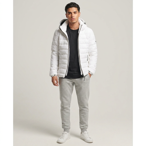 Brand New High Quality Custom Made Winter Men's Bomber Puffer Jacket Plus Size Canvas <b>Stand</b> Front Plain Dyed Zipper FINER - Product Image 1