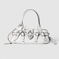 Sac carré à fermeture éclair Love Lock au design original, Nouveau style 2026, avec rivets rétro, grande capacité, sac porté épaule et à la main