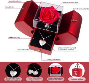 Caja de Flores Acrílicas Eternas al por Mayor, Caja de Joyería con Rosa Preservada para Siempre, Regalo de San Valentín con Jabón Te Amo - Product Image 2