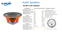 GMINJOO Altoparlante Mid-Bass da 10 Pollici 250W con Bobina CCAW, Leggero e a Risposta Rapida, Cabinet in Metallo, 20Hz-20kHz per Auto e Moto, OEM