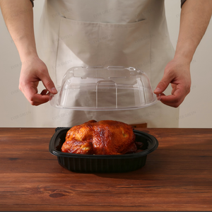 กล่องอาหาร PP สำหรับย่างไก่แบบใช้แล้วทิ้งสำหรับแซนวิชของว่างเค้กลูกอมแฮมเบอร์เกอร์พุพอง - Product Image 4