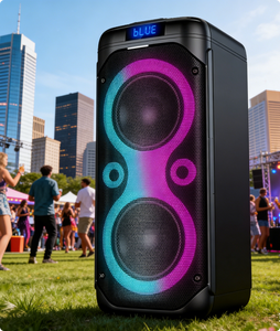Caja de Subwoofer de 8 Pulgadas Amplificada con Luces LED de Colores Intermitentes, Altavoz de Plástico Profesional Tipo <span class=keywords><strong>Boombox</strong></span> 3 - Product Image 4