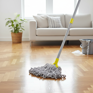 Mopa Húmeda Reutilizable Antibacteriana Gizmop de 500g, Cabezal de Algodón con Sistema de Autoescurrido, para Pisos de Madera Real, Uso en el Hogar y la Oficina - Product Image 3