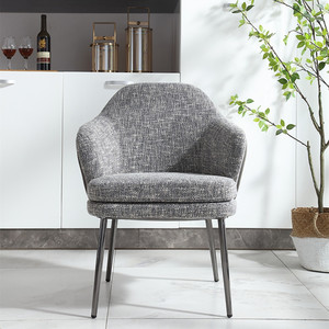 Chaise de café ANGIE de haute qualité pour salle à manger, design moderne avec matériau PU, pieds en acier, chaise de salle à manger individuelle personnalisable pour villa - Product Image 3
