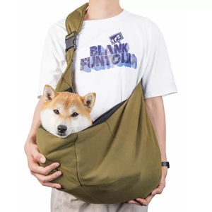 Toptan katlanabilir nefes Pet omuz taşıyıcı Crossbody çanta köpek Sling açık seyahat için evcil hayvan çantası - Product Image 5