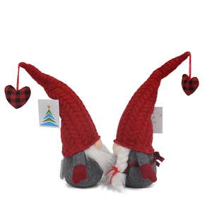 Gnomes de Noël LED 2026 <span class=keywords><strong>Mr</strong></span> & Mrs faits à la main, décoration de Noël et de la Saint-Valentin, nez lumineux rouge, tricotés, avec cœur - Product Image 5