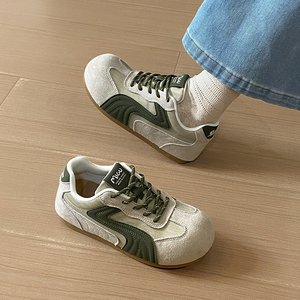 Zapatillas Deportivas Reflectantes W-Panel de Gamuza para Mujer, con Tacón Oculto, Cordones Encerados, Estilo Retro, Rojo, Verde, Beige, EU35-40 - Product Image 2