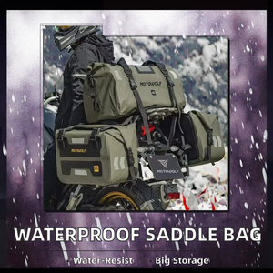 MOTOWOLF Sac de selle de moto unisexe tendance grande capacité en PVC pour extérieur, étanche avec fermeture éclair, solution de rangement 40L pour longues distances - Product Image 2