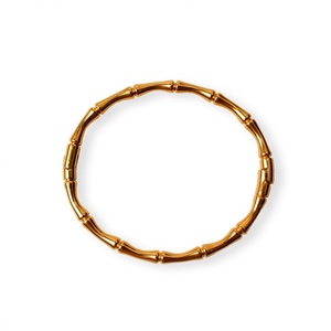 Elegant No Fading Durable Stainless Steel Chunky 316l 18k <b>Gold</b> <b>Plated</b> Women's Fashion Bamboo <b>Bangles</b> Jewelry for Women - Product Image 5