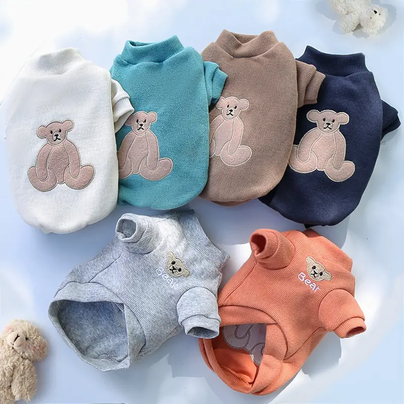 Hot Fashion Autumn Winter Bear Designer Small Warm Pet Dog Clothes Shirt For Dogs