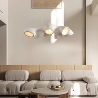 Lustre Moderne Abstrait Blanc Texturé Suspension pour Salle à Manger Salon Creative Art Décor Luminaire