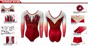 Custom Made Competition Girls <strong>Leotards</strong> OEMs Service Spandex Long Sleeve <strong>Sexy</strong> Gymnastics <strong>Leotards</strong> for Girls - Product Image 6