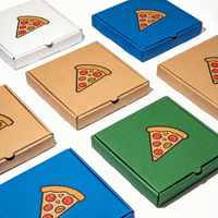 Boîte à pizza jetable avec poignée de haute qualité, logo personnalisé, impression couleur, boîte en carton ondulé