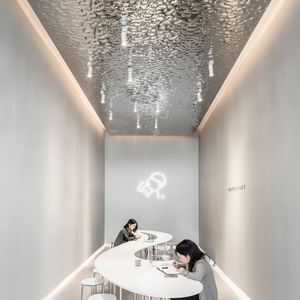 Placa Decorativa de Acero Inoxidable Serie 300 Color Oro Rosa con Diseño de Ondas de Agua EX223, Materiales de Diseño de Interiores para Techos - Product Image 1