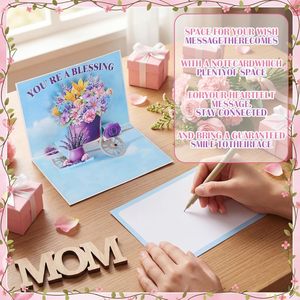 Carte de vœux pour la fête des mères, carte de vœux à thème floral et papillon pour la fête des mères, maman, grand-mère, épouse et femmes, avec enveloppe - Product Image 3